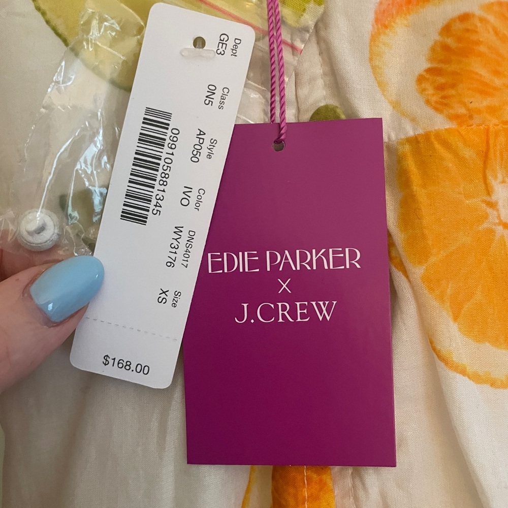 Edie Parker x J.Crew Citrus Print Button-Front Maxi Dress XS NWT - Picture 6 of 7